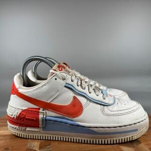 Nike Air Force 1 Shadow White Team Orange Blue CQ9503-100 Womens Size 7 Sneaker